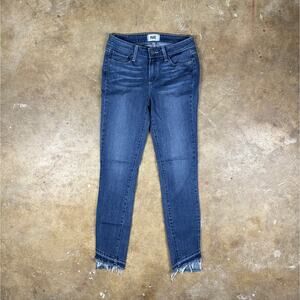 Paige Verdugo Ankle Jeans Women’s Size 27 Dark Wash Raw Hem Denim‎ Skinny